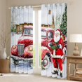 thumbnail image 2 of Manfei Cute Santa Claus Curtains Pack of 2 (42x84 Each),Merry Christmas Curtains Blackout,Red Truck Bedroom Curtains For Girls Kids,Breathable Home Decor, 2 of 6