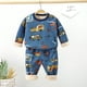 thumbnail image 4 of Conjunto de ropa interior con forro polar para niños Otoño e invierno Ropa y pantalones de manga larga de otoño Ropa de hogar gruesa y cálida para niños y niñas de tamaño pequeño y mediano, 4 of 6