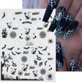 thumbnail image 4 of Glow In The Dark Halloween Nail Art Stickers - Skull, Bat, Spider Web, And Cat, 4 of 5