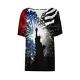 thumbnail image 4 of QUNYINEY Womens Shirts V Neck Independence Day Short Sleeve Tops Summer Loose Pullover Button Graphic Tees, 4 of 5