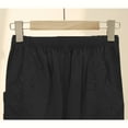 thumbnail image 6 of YUGYXL Fashion Cotton Shorts for Women Loose Plus Size Bermuda Pants with Pockets Elastic Waist Lightweight Knee Length Pants Black XXXXL, 6 of 6