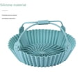 thumbnail image 5 of Air fryer silicone tray foldable with handle round silicone gasket easy to clean high temperature resistant cake pan, 5 of 6