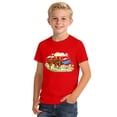 thumbnail image 1 of MIASHUI T-Shirt à Manches Courtes avec Imprimé Graphique Mignon pour Garçons, Doux, Décontracté, Confortable, Tenue Quotidienne, Hauts pour Enfants, Rouge, 8-9 Ans, 1 of 4