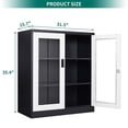 thumbnail image 3 of MIIIKO Metal Storage Cabinets, Lockable 35.4" Steel Storage Cabinet with 2 Doors and 2 Adjustable Shelves for Garage, Home, Office, 3 of 7