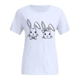 thumbnail image 2 of Blouse d'Été à Manches Courtes Grande Taille pour Femmes Imprimée T-Shirts à Col Rond Grande Taille Imprimé T-Shirt Graphique à Manches Courtes Hauts T-Shirt à Col en V Femmes en Liquidation, 2 of 5