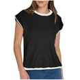 thumbnail image 2 of Itsame Loose Sweater for Womens Long Sleeve Pullover Sweaters Crew Neck New Solid Color Casual Relaxed Sweatertop Black Size L, 2 of 6