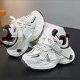 thumbnail image 2 of Kids Mesh Sneakers Breathable Lace up Tennis Shoes for Girls Casual Chunky Cushioning Antislip Running Athletic Shoes Red 3 Big Kid, 2 of 7