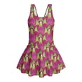 thumbnail image 4 of Xixirimido Dragonfruit Print Girls One-piece Swimsuits Sleeveless Swimwear with Skirt & Built-in Shorts Hawaiian Beach Vacation Modest Bathing Suit, 6-7 Years, 4 of 7