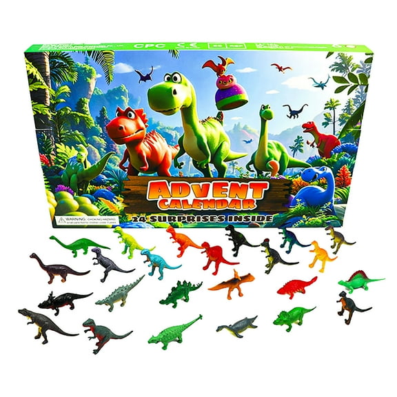 Dinosaur Series Toys for Children 24 Small Dinosaur Surprise Toys Countdown Calendar Contains Different Dinosaur Ideal for Boys Girls Toddlers and Teenagers