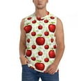 thumbnail image 2 of Lsque Fruit Apples Print Men's Cotton Blend Sleeveless Muscle Shirts (S-3XL)- Moisture Wicking, Odor Protection, UPF 30+,X-Large, 2 of 8