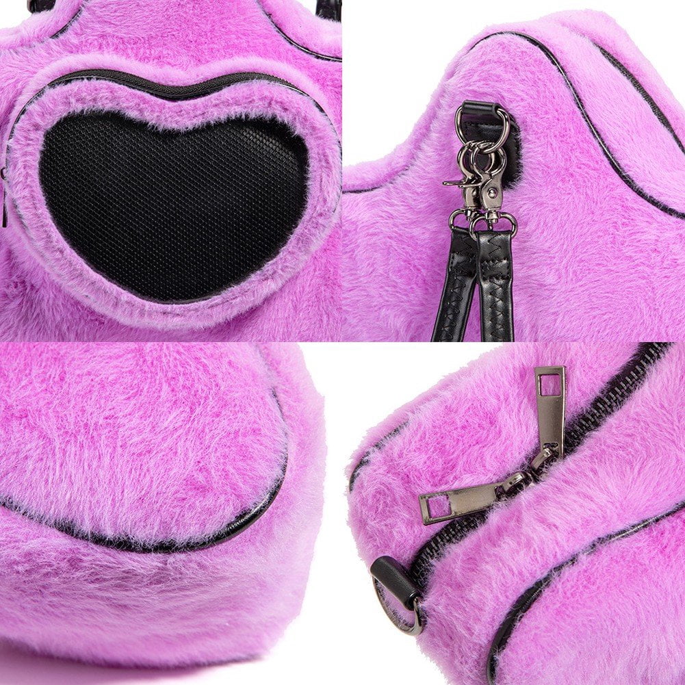 Hzzsbu Cute Star Shape Plush Ita Bag Crossbody Backpack with Display Insert for Women