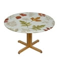 Shiartex Fall Leaf Round Elastic Table Cover Thanksgiving Autumn Leaves