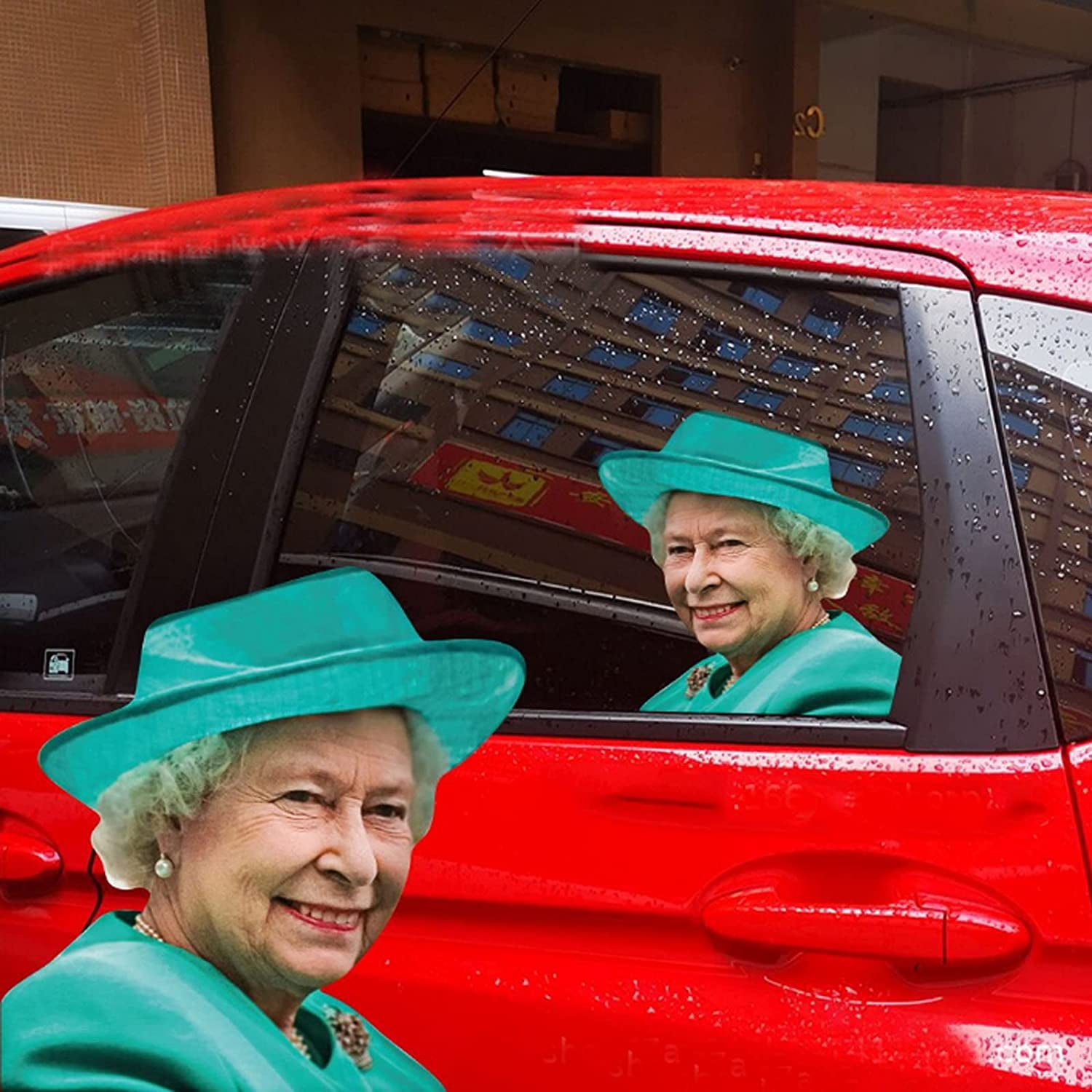 Queen Car Window Decal for Vehicles ,Car Window Cling,Window Cling Elizabeth Car Sticker