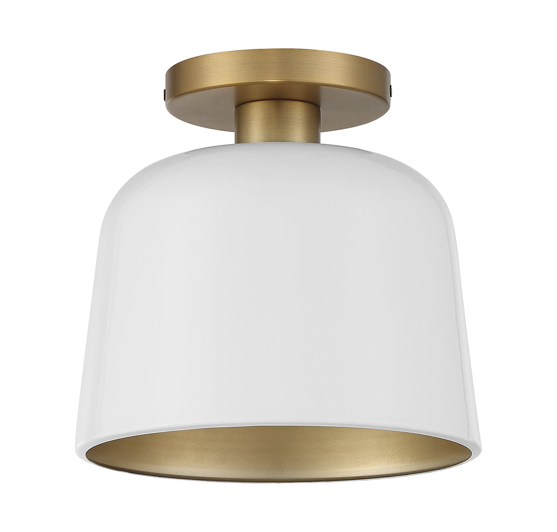 Trade Winds Nora 1-Light Ceiling Light in White with Natural Brass