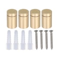 thumbnail image 1 of 4 Pcs 0.75" x 1.1" Tornillos de soporte de aleación de aluminio Kit de hardware de montaje de letreros de pared con 4 tornillos para colgar letreros de acrílico y vidrio, rosa dorado, 1 of 6