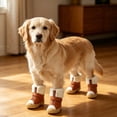 thumbnail image 5 of Dog Winter Booties Small Dog Paw Protective Shoes Antiâ Pet Winter Boots With Fuzzy Lining Adjustable Strap Zipper Closure For Cold Weather Outdoor Walking, 5 of 9