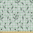 thumbnail image 2 of Ambesonne Grey Modern Fabric by the Yard Upholstery, Monochrome Flora Art, 10 Yards, Black Off White, 2 of 5