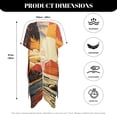 thumbnail image 6 of DISNIMO Sunset Palm Tree Print Beach Cover Ups for Women Open Front Long Kimono Swimsuit Cover up Cardigan Bikini Coverups Summer Casual Resort Wear, 6 of 6