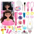 thumbnail image 2 of Muñeca de vestir y maquillar a la moda juego de juguetes para jugar a las casitas para niñas caja de regalo las niñas aprenden a vestirse y peinarse y trenzar una muñeca de ANGGREK Otros, 2 of 8