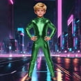 thumbnail image 2 of Daznico Court Style Jumpsuit Glossy Unisex for Carnival Party Performance Elegant Full Bodysuit Attire,Mardi Gras Clothing,5-6 Years, 2 of 7