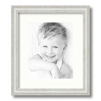 ArtToFrames 12x14" Matted Picture Frame with 8x10" Single Mat Photo Opening Framed in 1.25" Off White Wash on Ash and 2" Porcelain Mat (FWM-4098-12x14)