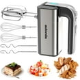 thumbnail image 1 of Aulonda Hand Mixer Electric 5 Speed Kitchen Hand Held Mixer with Turbo Boost,Stainless Steel Performance Hand Mixer Includes 6 Attachments for Easy Whipping Dough, Cream, Cake, 1 of 8