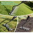 thumbnail image 5 of Iron Weed Rake with Wooden Long Handle, 8 Teeth Weed Puller Tool Heavy Duty, Manual Gardenia Weeding Rake Tool for Yard, Lawn and Garden, 56Inch, 5 of 7
