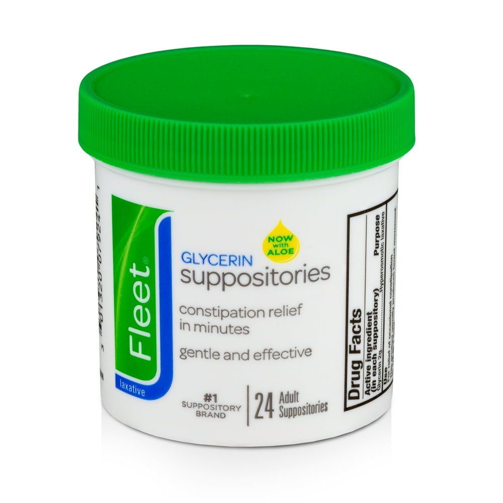 Fleet Laxative Glycerin Suppositories for Adult Constipation, 24 Count