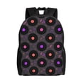 thumbnail image 1 of Kdxio Vinyl Records Musical Notes Pattern Water-Resistant Backpack for Work Travel School Men and Women with Laptop Compartment and Adjustable Straps, 1 of 8