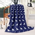thumbnail image 2 of DarkBlue White Dinosaurs Silhouettes Pattern Blanket,Comfortable Soft Lamb Wool Throw Blanket,All Season,Warm Lightweight Blankets for Sofa Bed Couch Living Room Chair,60"x80", 2 of 4