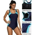 thumbnail image 5 of Charmo Athletic One Piece Swimsuit for Women Racerback Sports Padded Swimwear, 5 of 6