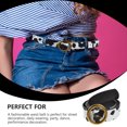 thumbnail image 2 of Raindrops Black Cow Pattern PU Waist Belt for Women, Fashionable Daily Wear Accessory, 1 Piece, 2 of 6