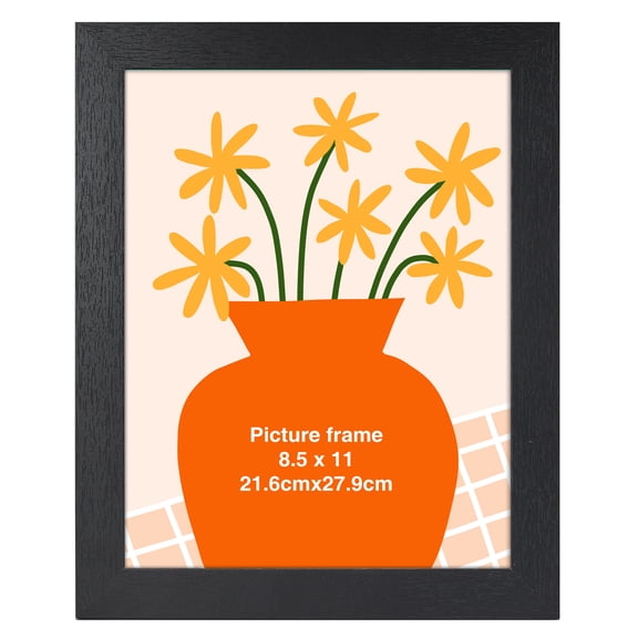 8.5x11 Picture Frame, Black Document Frame Wall Photo Frame, 1 Pack