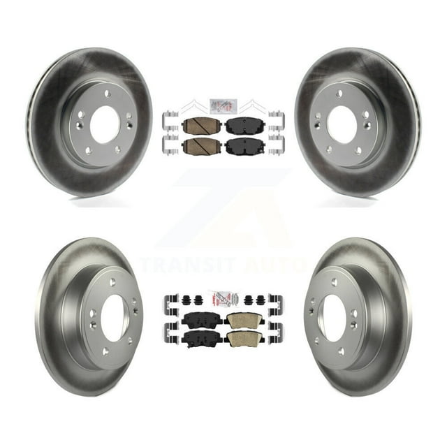 Transit Auto Front Rear Ceramic Pads and Coated Disc Brake Rotors Kit for Car 2014-2016 Kia Soul KGA-105219