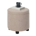 thumbnail image 6 of Designs4Comfort Round Accent Storage Ottoman with Reversible Tray Lid, Tan Fabric, 6 of 6