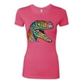 thumbnail image 3 of Dean Russo Raptor Animal Lover Womens Slim Fit Junior Tee, Hot Pink, Medium, 3 of 6