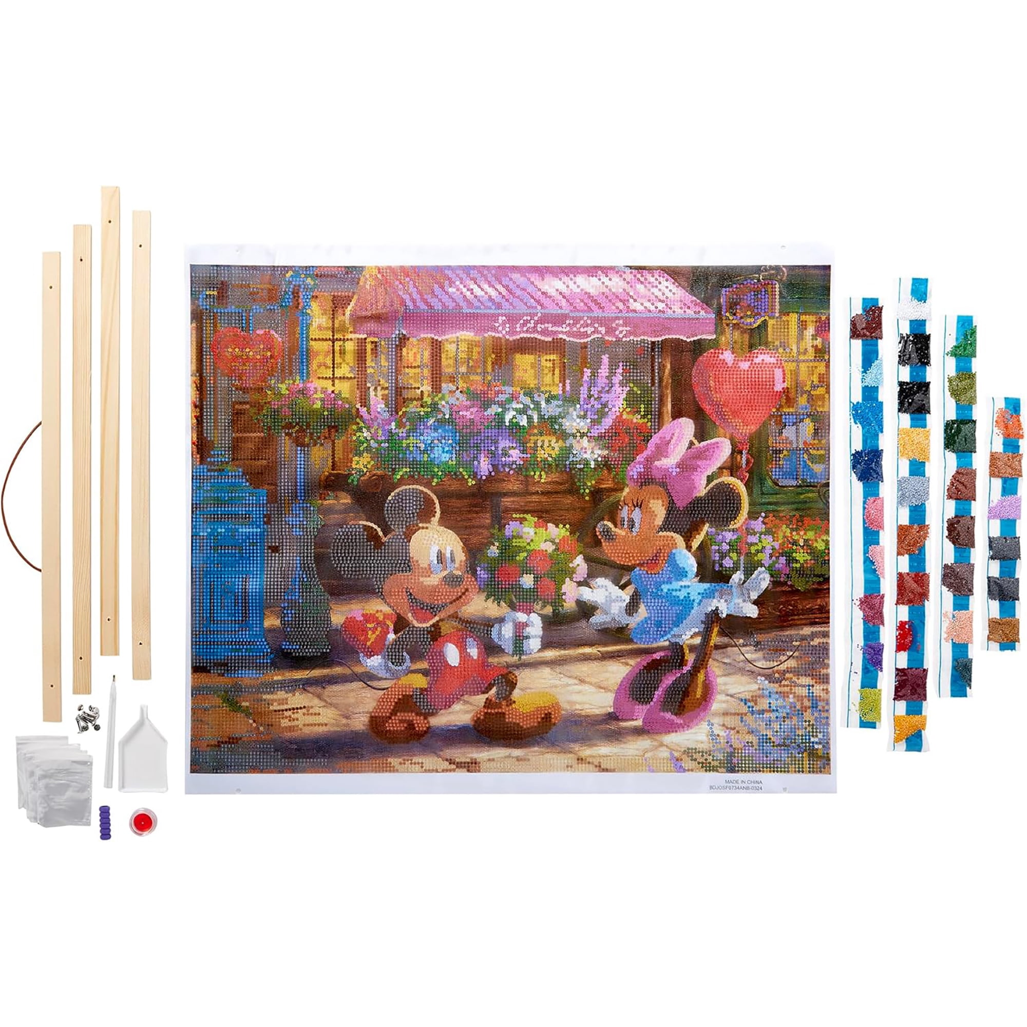 RoseArt Disney Dreams Thomas Kinkade Diamond Art - Mickey and Minnie Sweetheart Cafe 20" x 16"
