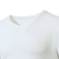 thumbnail image 3 of BADHUB Men's Thermal Underwear V-Neck T-Shirt Slim Fit Lightweight Long Sleeve Pullover White L, 3 of 4
