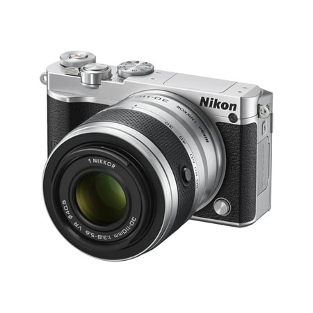 Nikon Nikon 1 J5 20.8 Megapixel Mirrorless Camera with Lens, 10 mm, 100 mm, Silver