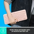 thumbnail image 5 of Logitech K380 Multi-Device Bluetooth Keyboard for Mac, Easy-Switch, MacBook Pro, MacBook Air, iMac, iPad Compatible, Rose, 5 of 9