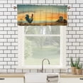 thumbnail image 3 of Farm Animal Rooster Window Curtain Valances Vintage Farmhouse Coastal Sunset Rod Pocket Window Valance for Living Room Bathroom Bedroom Kitchen 54 by 18 in, 1 Panel, 3 of 6
