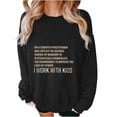 thumbnail image 3 of Jinhomg Womens Oversized Boyfriend Sweatshirt 2025 Trendy Letter Print Y2K Tops Casual Comfy Long Sleeve Drop Shoulder Pullover Daily Wear 2025 Saving Black XL, 3 of 6
