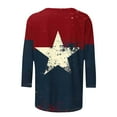 thumbnail image 5 of VKOYWKM Women's 3/4 Sleeve Tops 4th of July Independence Day Shirts T Shirt Women Patriotic Tops USA Star Stripe Graphic Tees Womens Tops, 5 of 5