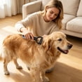 thumbnail image 6 of FEOLGEHLY Double Sided Pet Dematting Brush for Dogs and Cats, Gentle on Coat Deshedding Comb, Removes Loose Hair and Tangles, Lightweight Plastic Dual-Sided Brush for Grooming (Blue), 6 of 7