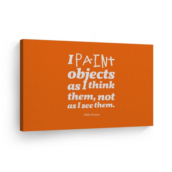 Smile Art Design I Paint Objects As I Think Them Not As I See Them Quote Canvas Print Motivational Inspirational Home Decor Artwork Bedroom Living Room Ready to Hang Made in the USA - 8x12