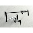 thumbnail image 3 of Kingston Brass KS4101CML Manhattan Two-Handle 1-Hole Wall Mount Pot Filler Faucet in Polished Chrome, 3 of 8