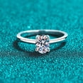 thumbnail image 3 of Sparkling Single 1 Carat Moissanite Rings for Women - 925 Sterling Silver Wedding Band Ring & Engagement Jewelry Gift, 3 of 6