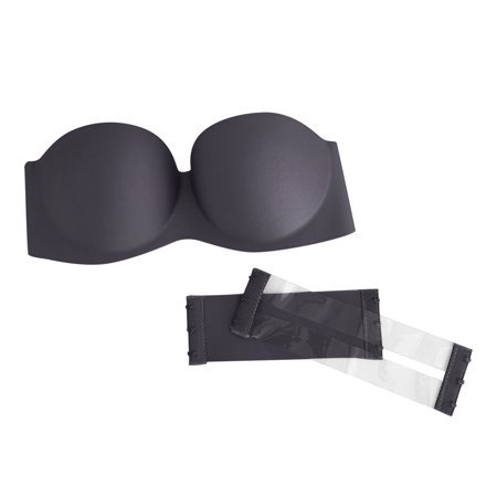 Fsqjgq Backless Bras for Women Strapless Seamless Bralette Push up Bra Underwear Lingerie Solid Color Wireless Brassiere Grey A
