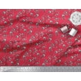 thumbnail image 2 of Soimoi Poly Georgette Fabric Leaves & Floral Block Print Fabric by Yard 42 Inch Wide, 2 of 3