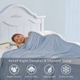 thumbnail image 3 of MH MYLUNE HOME Blue Cooling Blankets for Hot Sleepers, Cooling Throw Blanket for Sofa Bed, Lightweight Breathable Summer Thin Blanket for Travel Camping, Throw Size 51"x67", 3 of 13